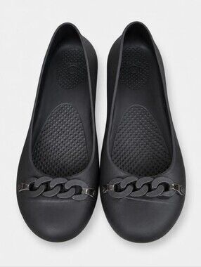 CROCS Chain-Trim Slip-On Ballet Flats
